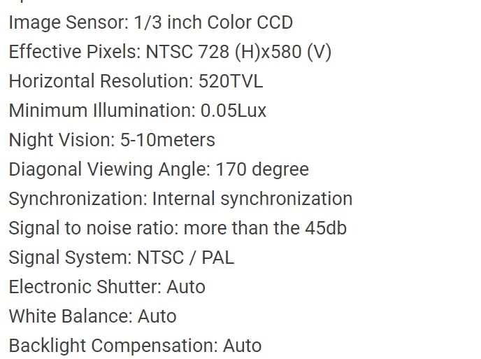 Car Rear View Camera - RCA