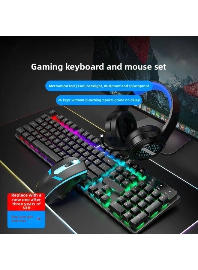 Mechanical Feel Keyboard And Mouse - Wired