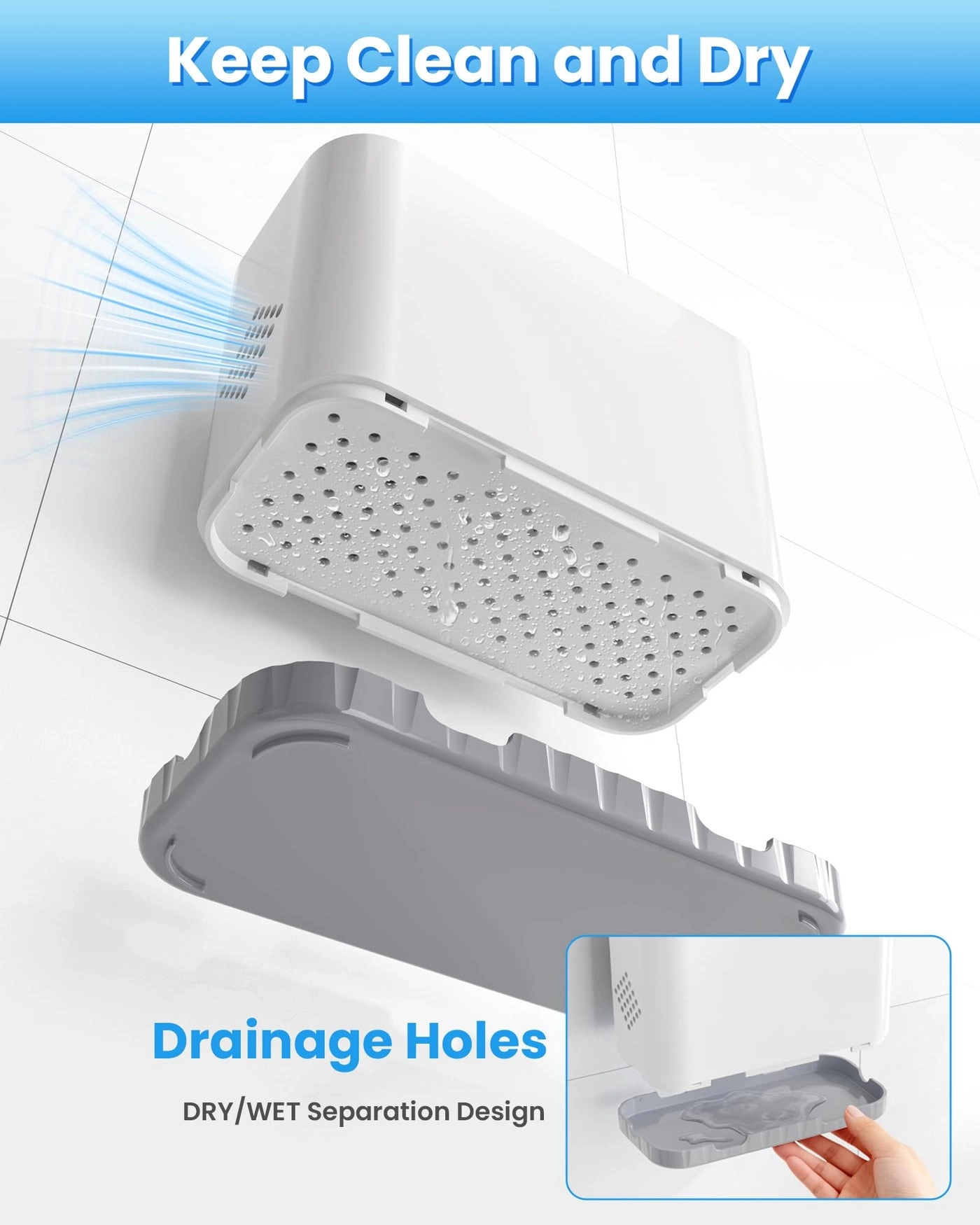 Toothbrush and Toothpaste Holders - Countertop Detachable 5 Slots