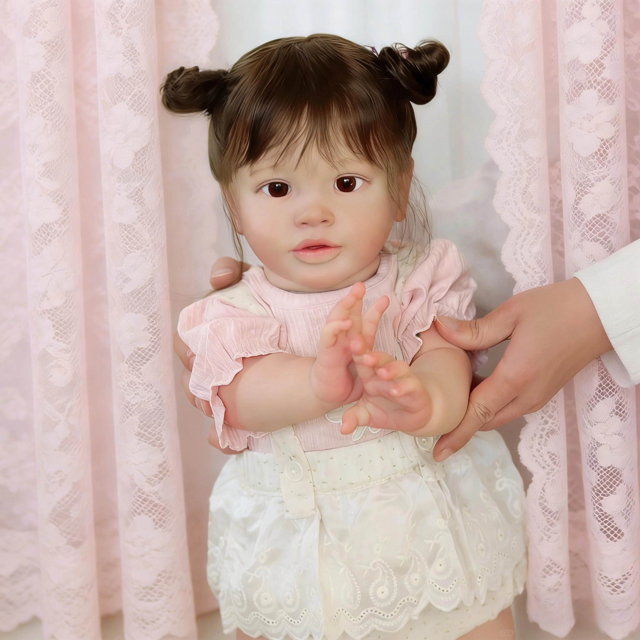 Pippa Reborn Baby Doll - 26 inch Cotton Vinyl Hand-rooted Curly Hair Ages 3+