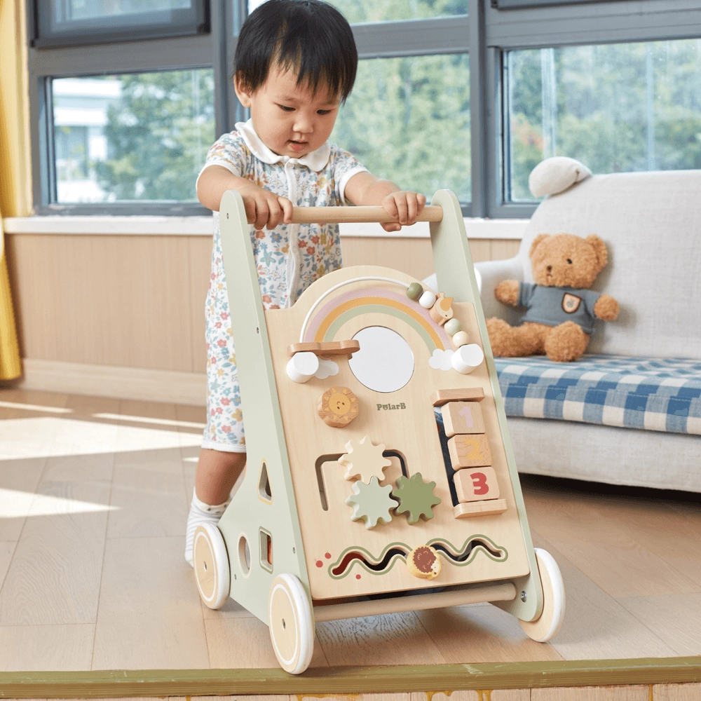 Wooden Baby Walker - 12 months+ Built-In Storage