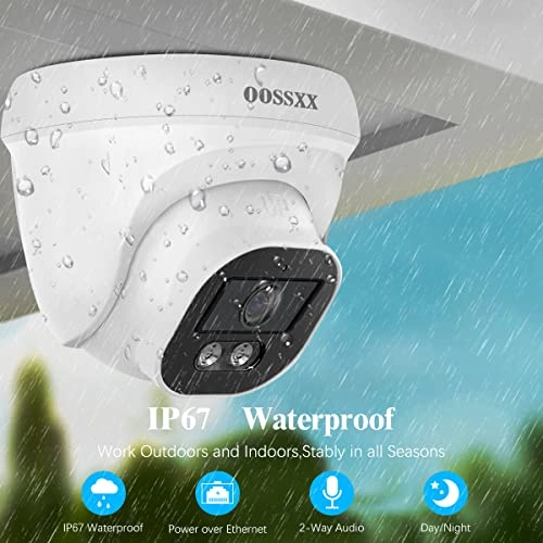 PoE Dome Outdoor Home Security Camera System 4K