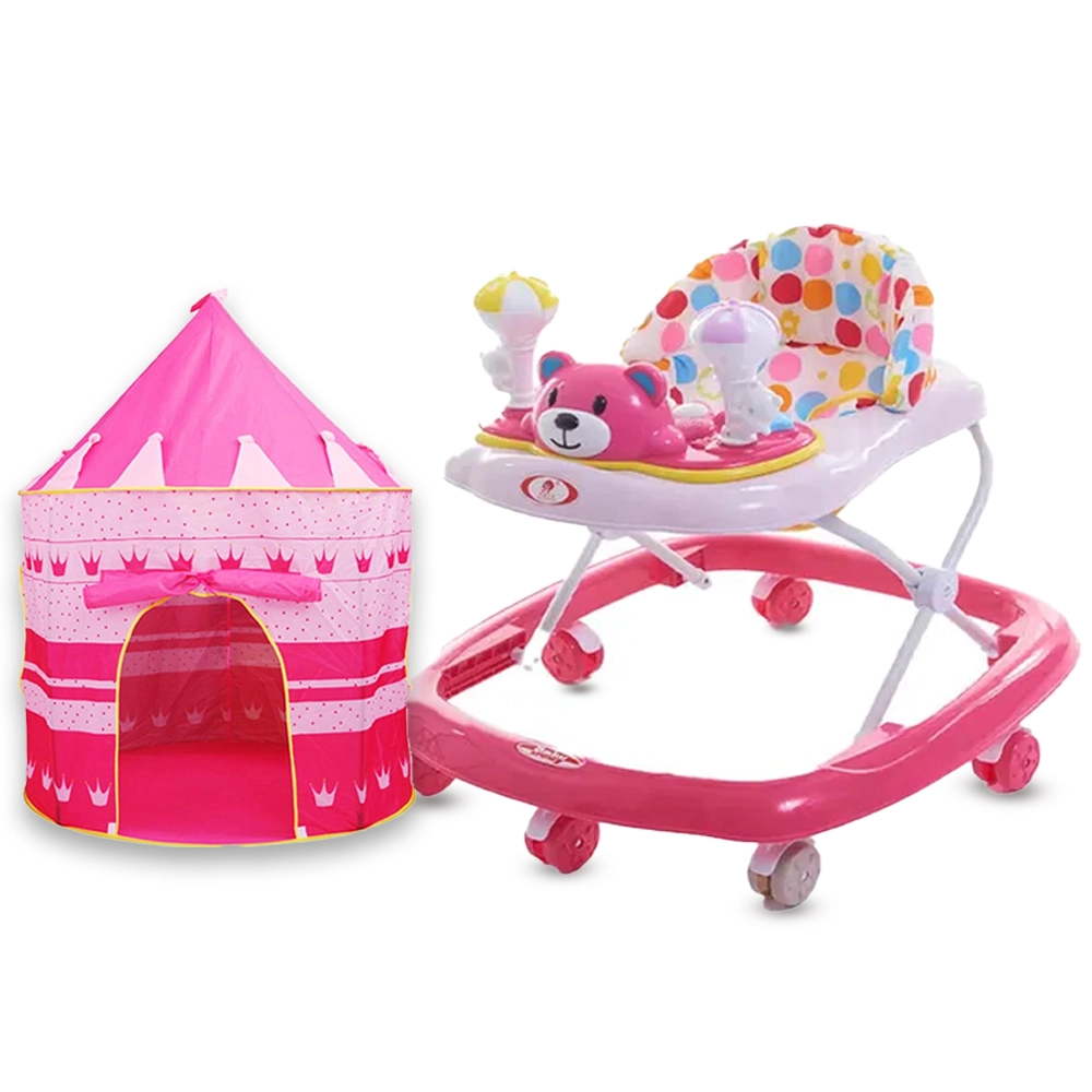 Baby Walker - Coffee + Head Protection Pillow - Blue