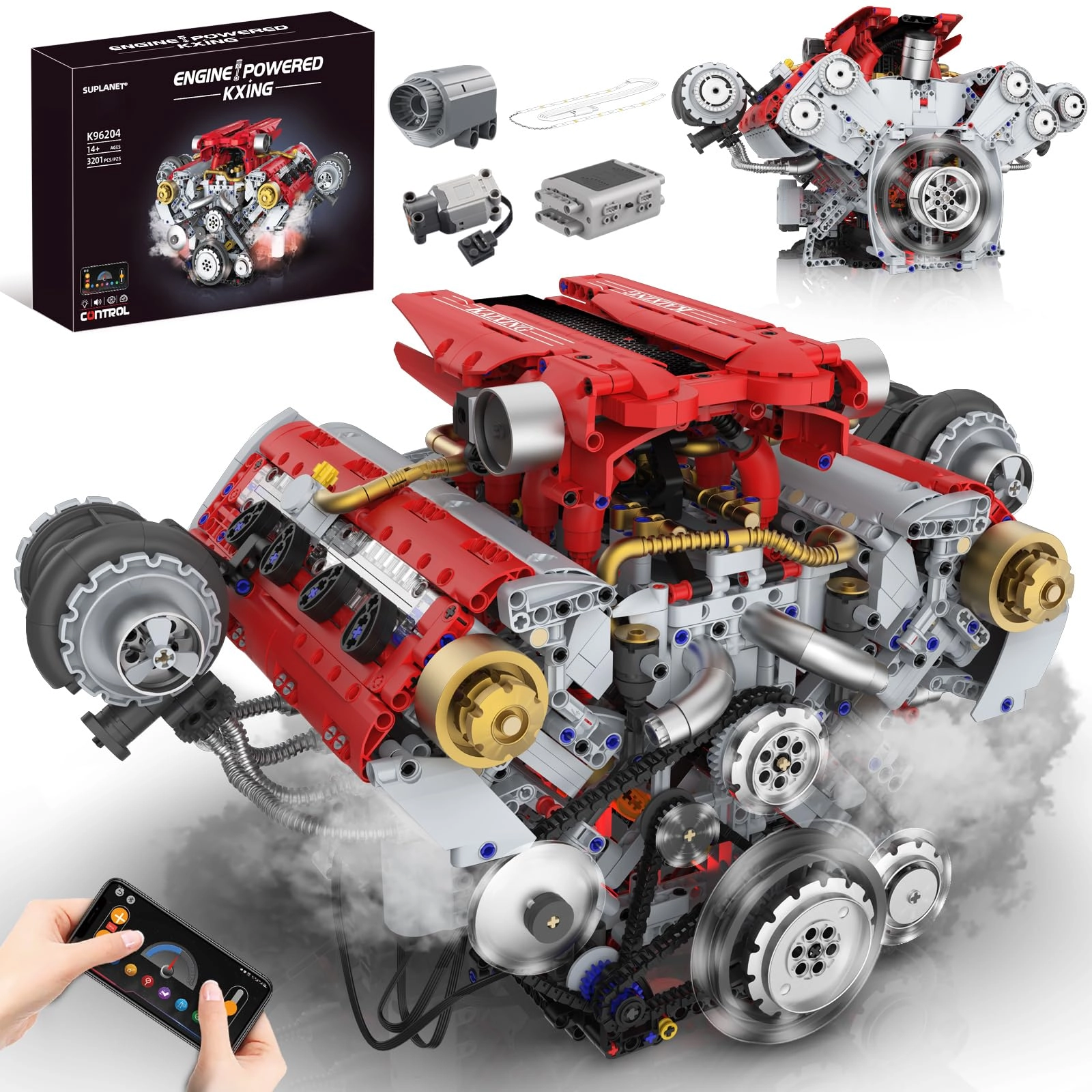 Suplanet Electric V8 Engine Kit Engineering Skills - 14 years+ 3168 pieces