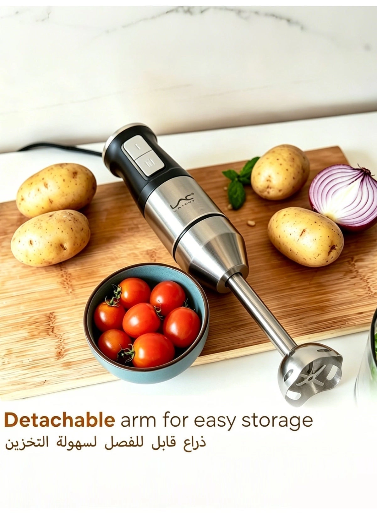 L-1201 - Handheld Blender Stainless Steel 2 Speeds