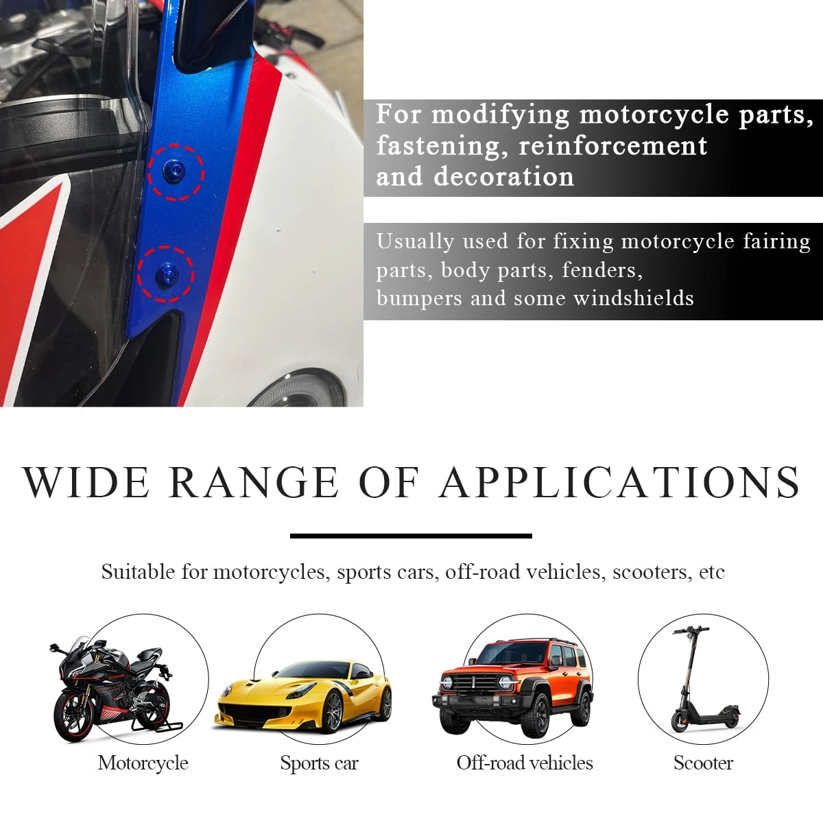 Motorcycle Windshield Bolts Screws Kit