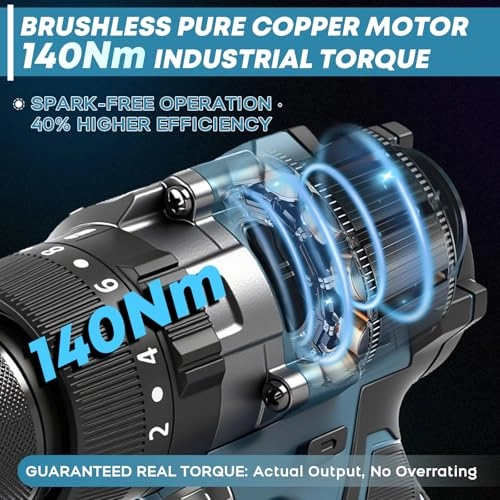 Cordless Hammer Drill - 140 Nm Brushless Motor 13 mm