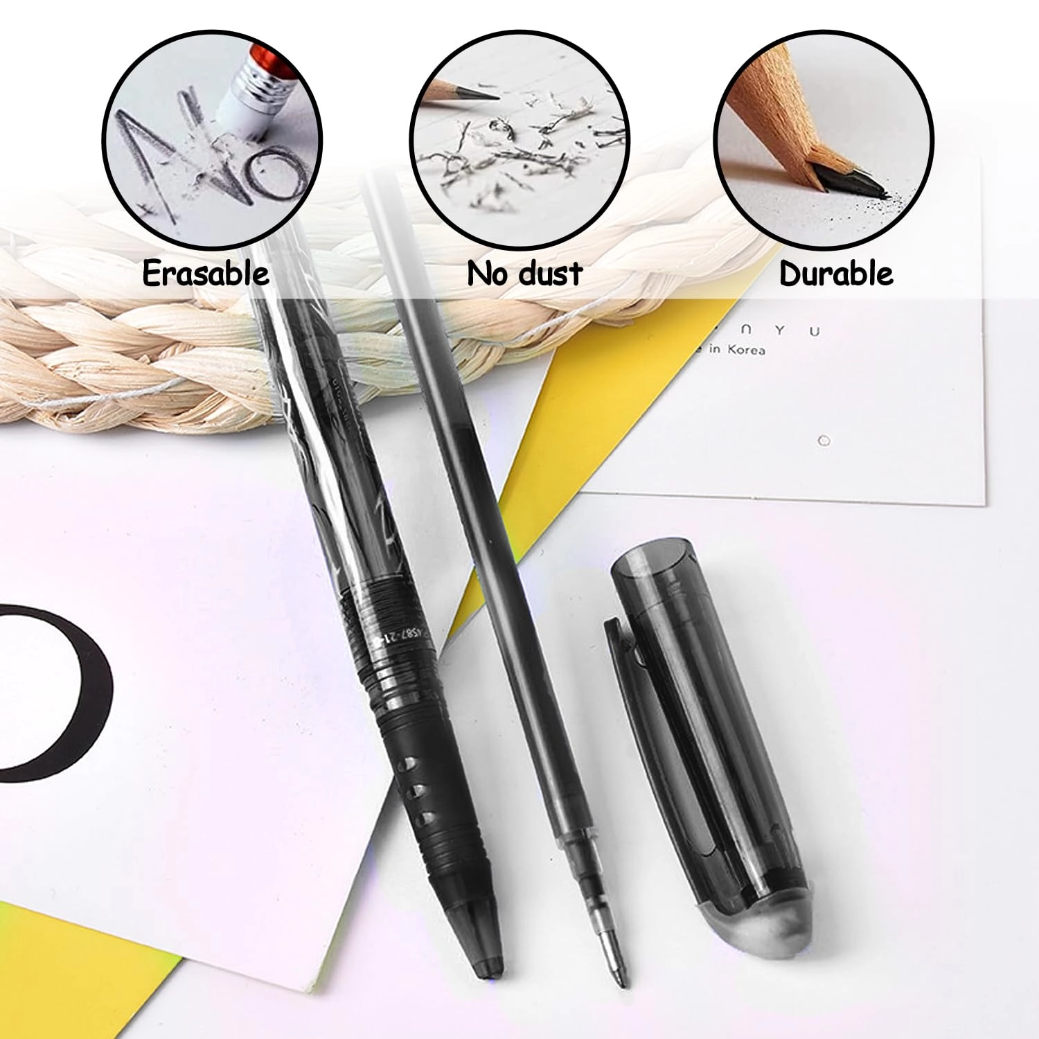 Gel Ink Eraser Pens - 8pcs 0.7mm
