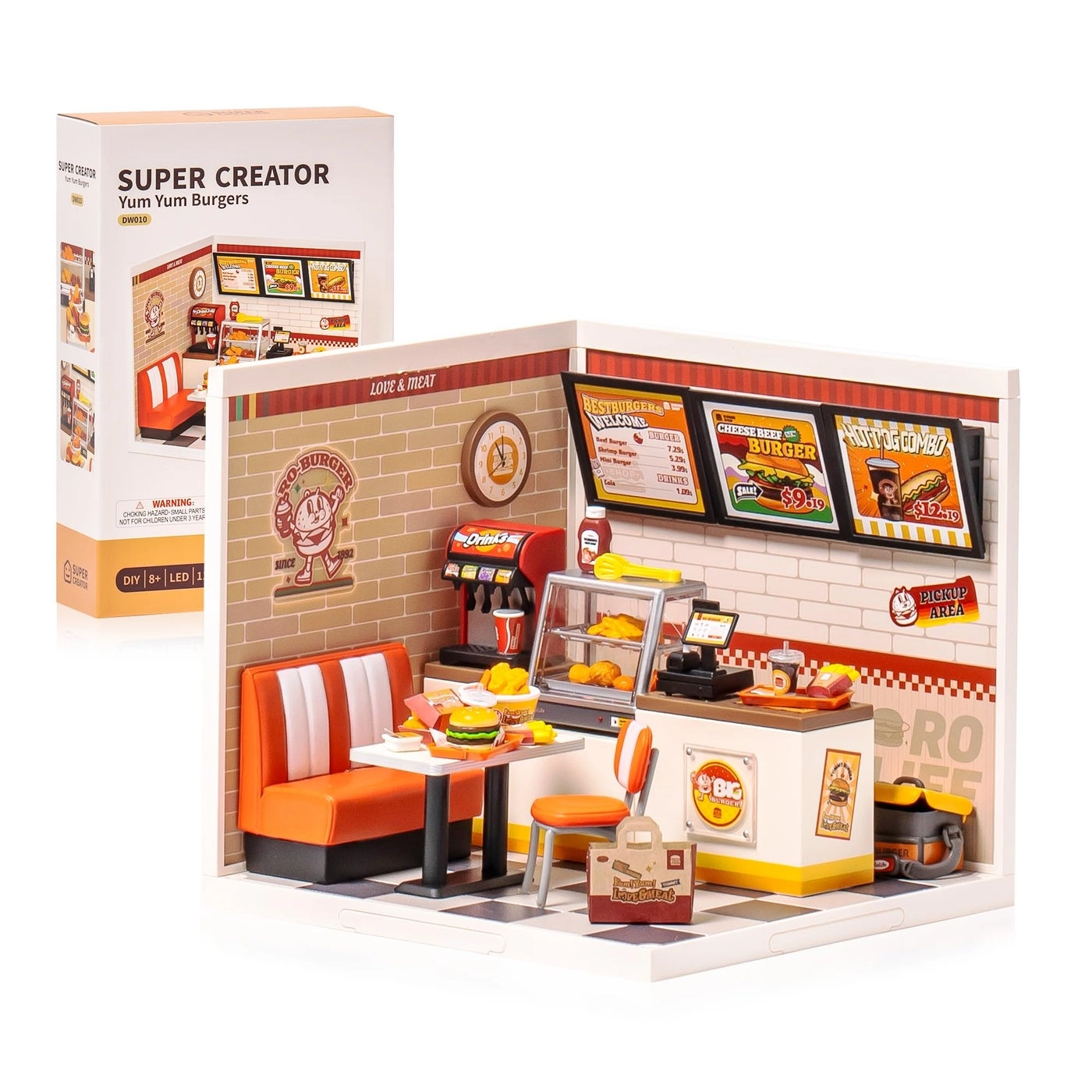 Super CreatorMini - Miniature Plastic Burger Diner