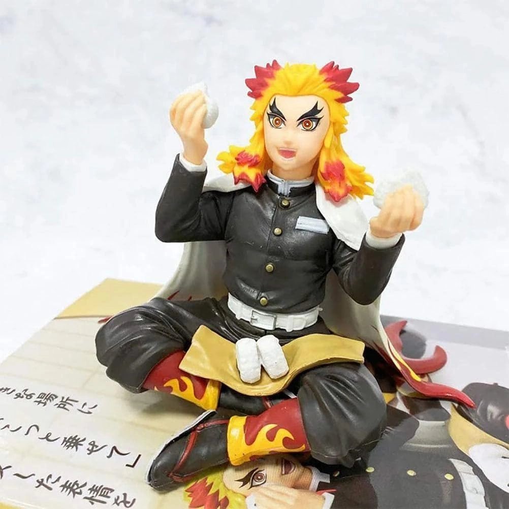 DECOR SPIRIT, Decorspirit@gmail.com Kyojuro Sitting Eating Action Figure - Polyvinyl Chloride