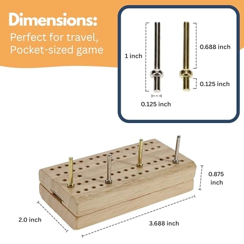 Cribbage Board - Travel Foldable 2 Track Set