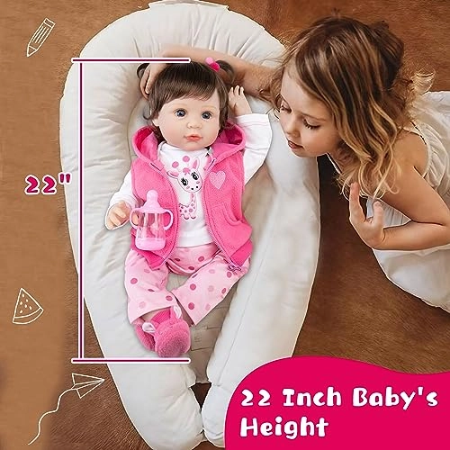Reborn Baby Doll - 22 inch Vinyl Girl Ages 3+