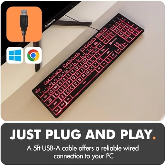 LARGE PRINT BACKLIT KEYBOARD