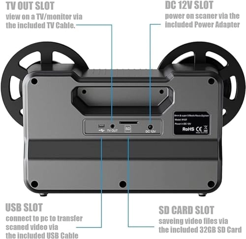 Film Scanner - 5-Megapixel 1080p 8mm & Super 8