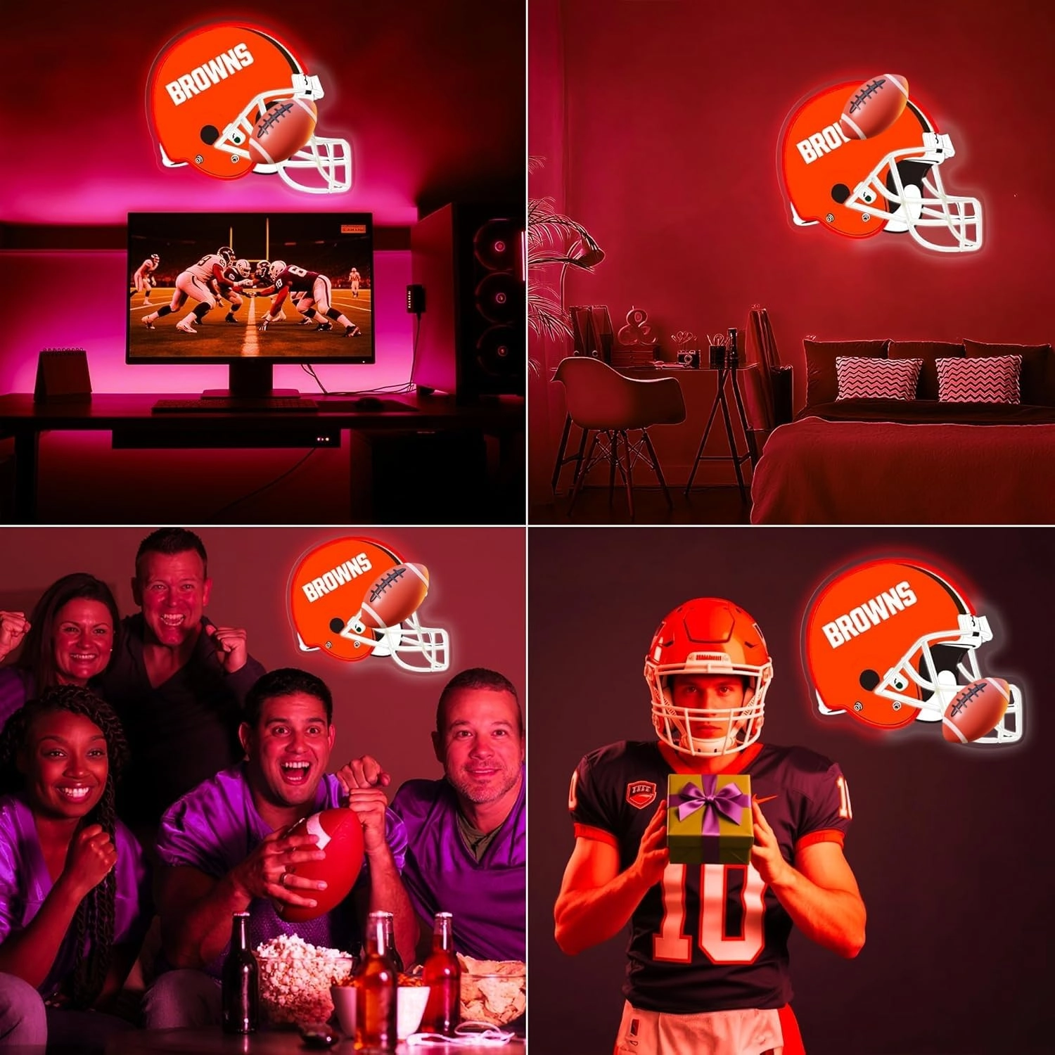 Football Team Neon Sign - Blue