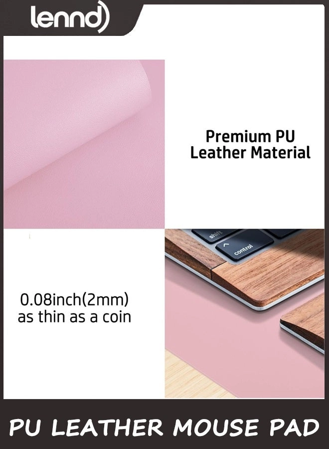 Non-Slip Large PU Leather Office Mouse Pad - 80x40 cm