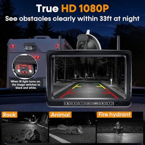 RV Backup Camera - Night Vision Wireless 1080P HD
