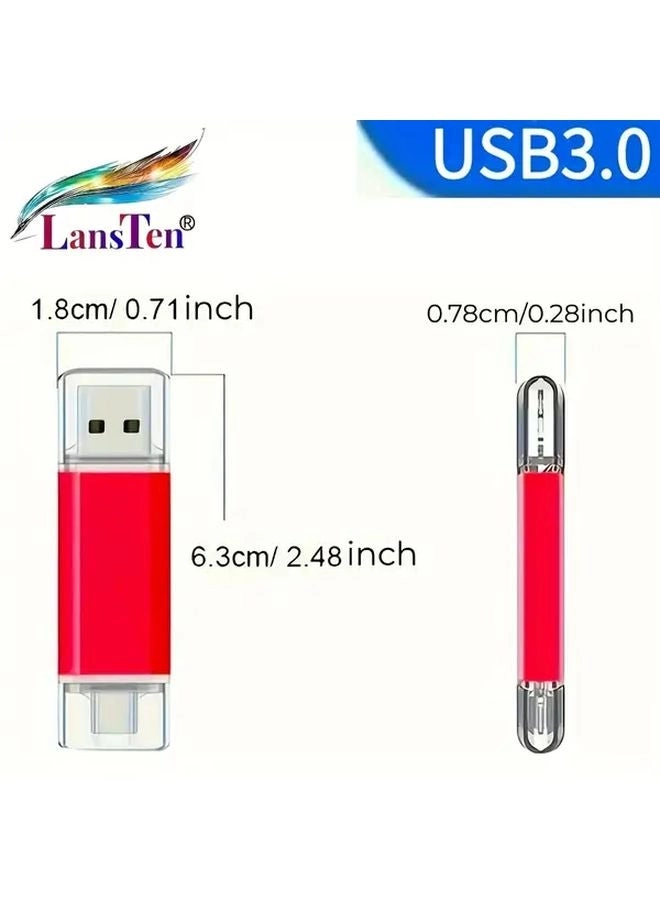 3-in-1 Flash Drive - USB 3.0 USB-A USB-C Micro-USB 16GB