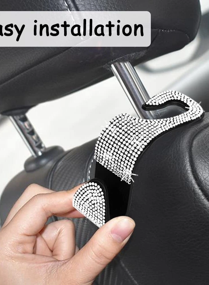 Bling Glasses Holder - black 2 x Car Hooks