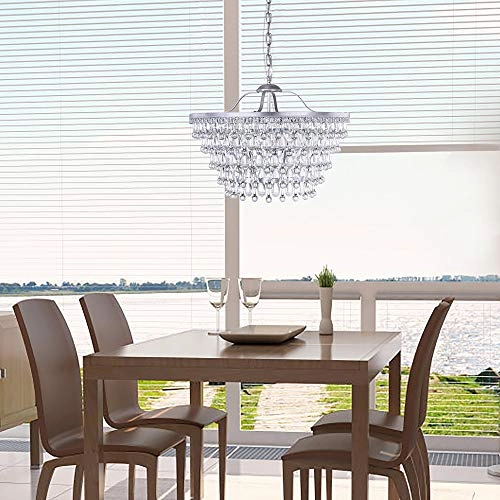 Crystal Chandelier - 6-Light 5 Tiers 20"W