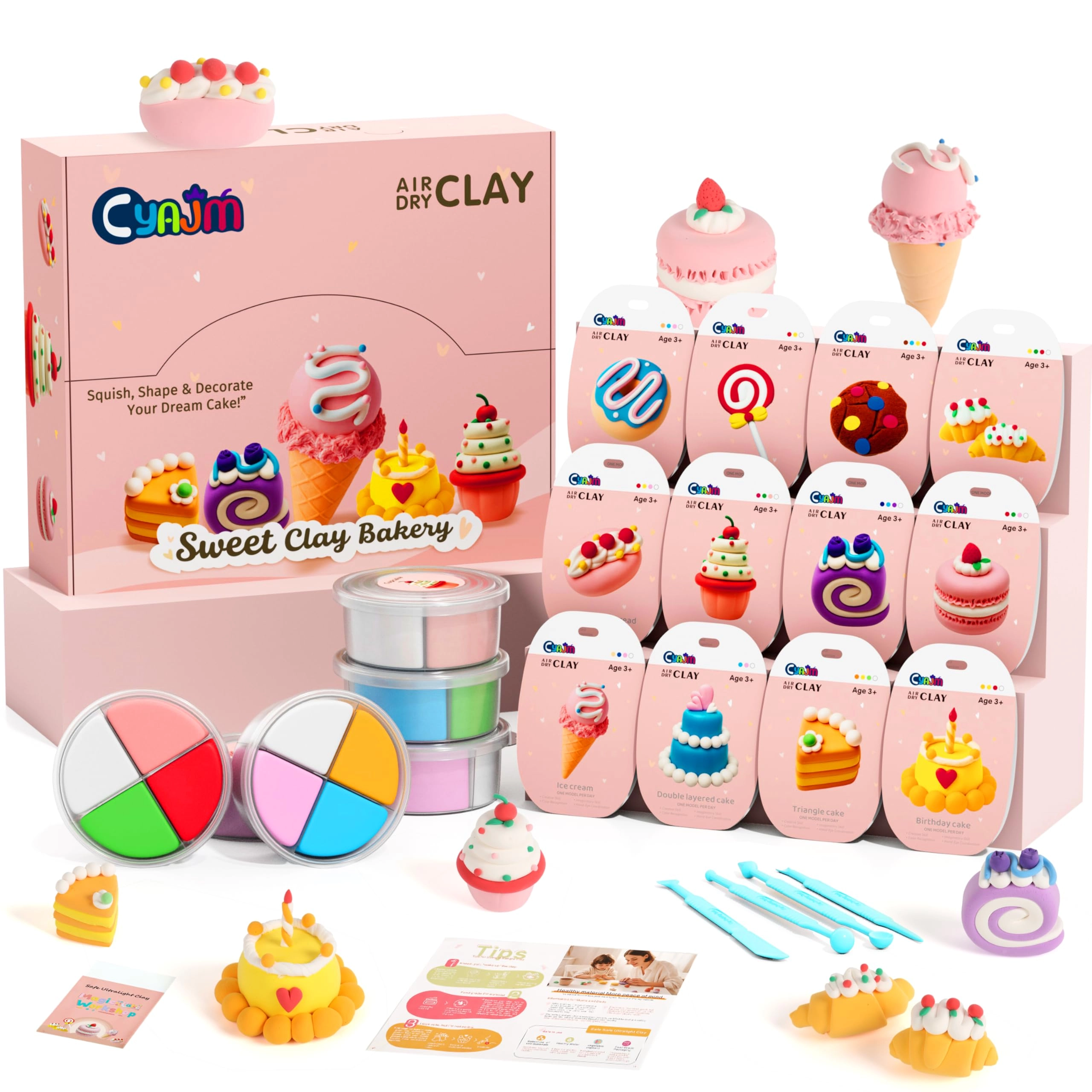 Air Dry Clay Kit - 12 Boxes Ultra Light Sculpting Tools & Tutorials