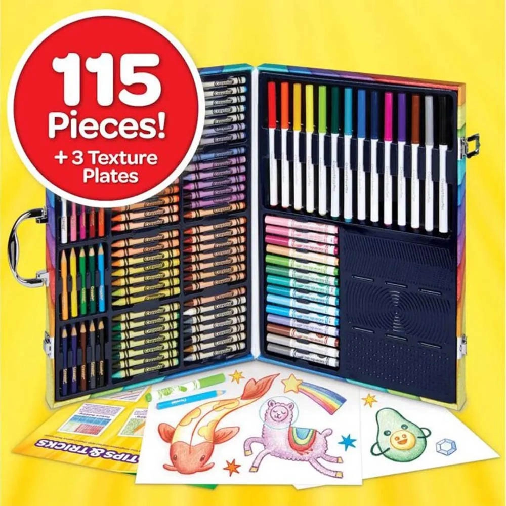 Imagination Art Set - 115 piece(s) 14 Washable Super Tips Markers 15 Short Colored Pencils 14 Washable Pip Squeaks Skinnies Markers 56 Crayons