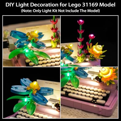 Lighting Kit for LEGO Typewriter with Flowers 31169