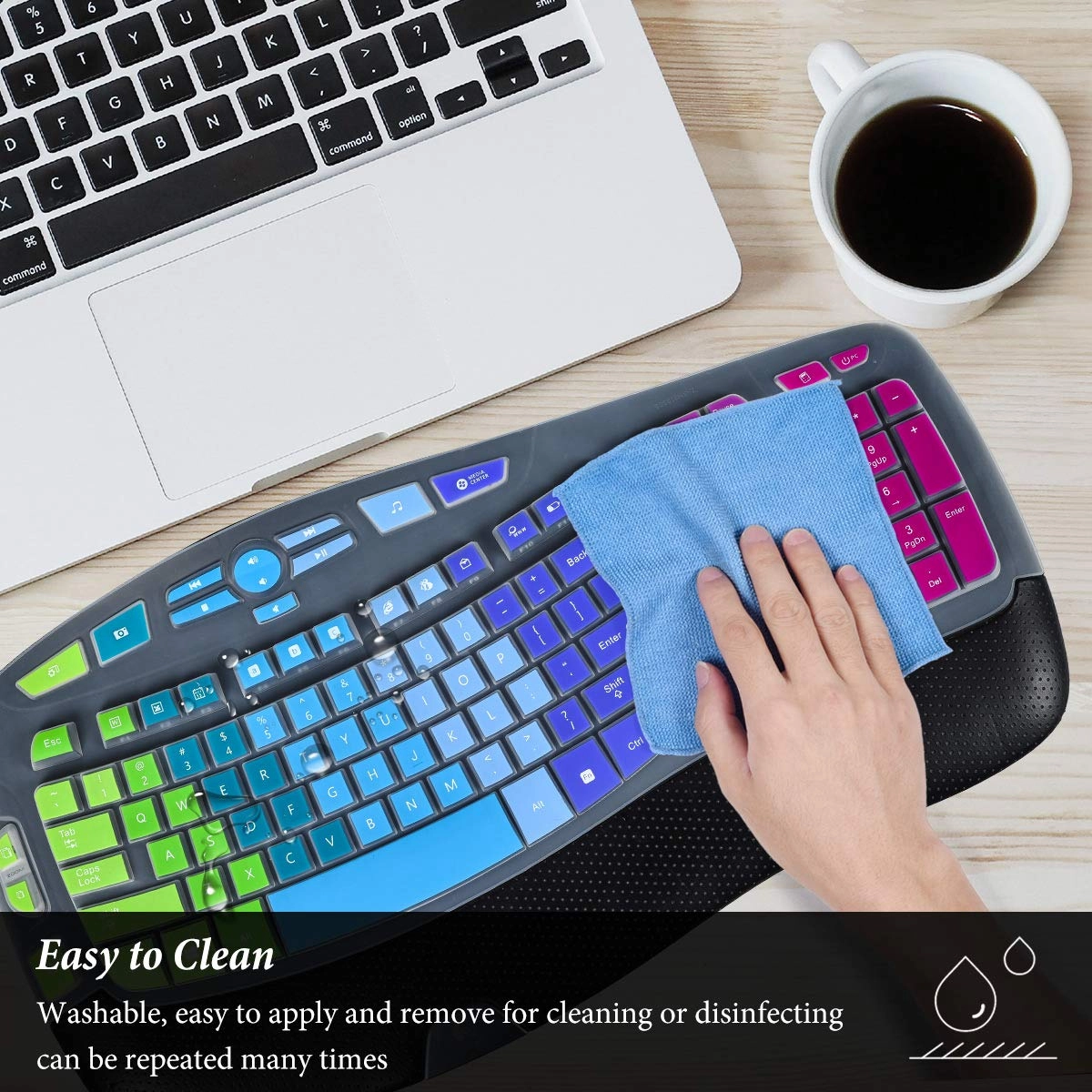 Keyboard Cover - K350 MK550 MK570 Ultra Thin Silicone Rainbow