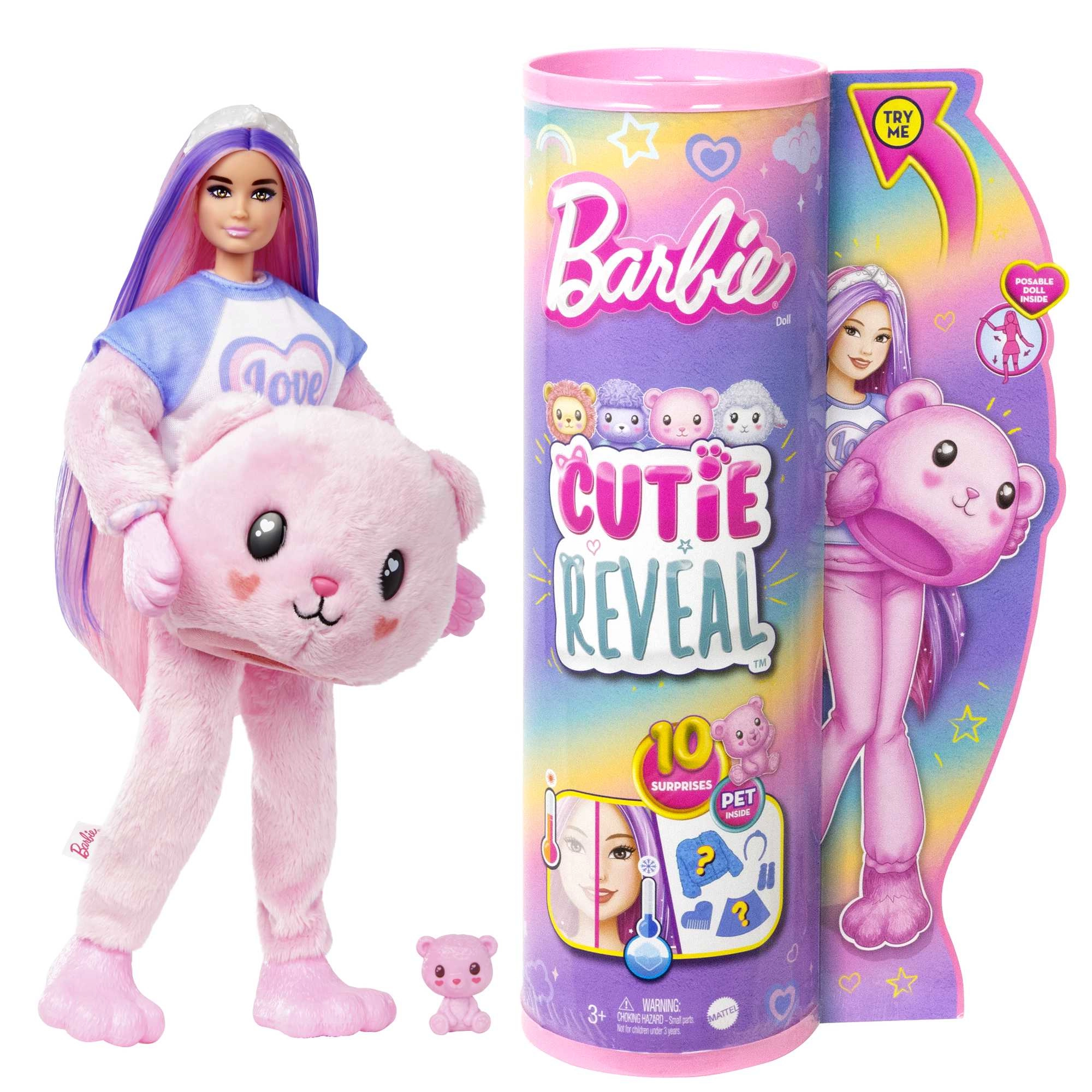 Good Vibes Bear Barbie Fashion Doll - Cutie Reveal Care Bears Series 2 10 Surprises Ages 3+