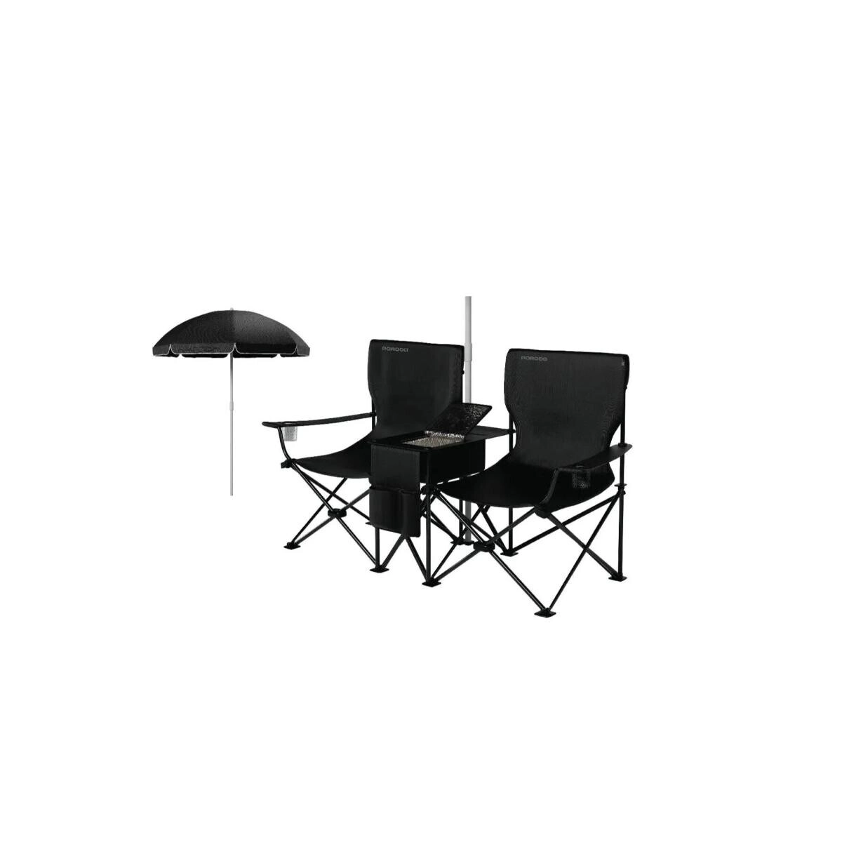 Porodo Campshade Camping Dual Chair with Umbrella