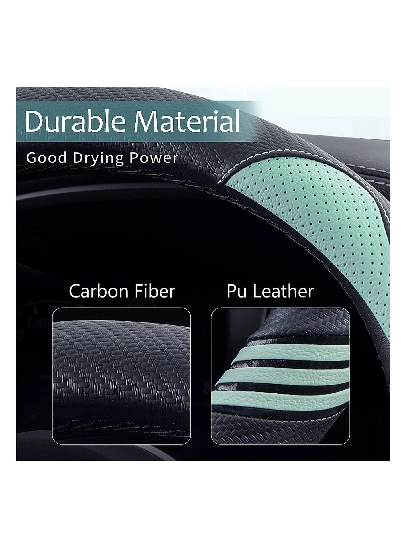 Steering Wheel Cover - Universal Fit 14.5 15 inches Fruit Green