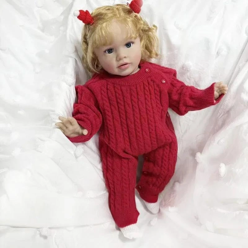 Pippa Reborn Baby Doll - 26 inch Cotton Vinyl Hand-rooted Curly Hair Ages 3+