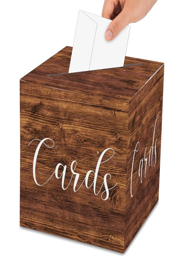 AWSICE Wood Pattern Card Box - 1 Set Wedding Bridal Baby Shower Birthday Graduation Party