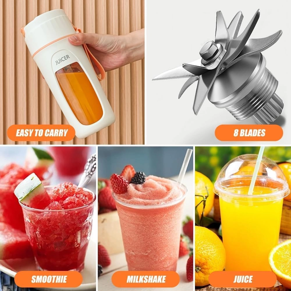 Portable Blender - 8 Blades Rechargeable USB