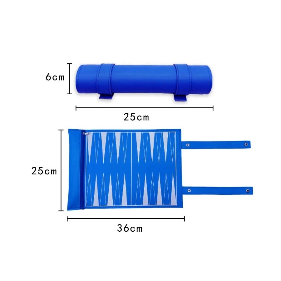 Roll-up Travel Backgammon - Blue