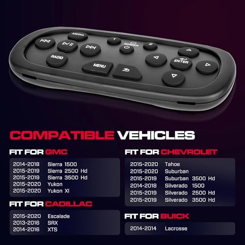 84012997 Rear Overhead Consoles DVD Entertainment Remote Control - Chevrolet GMC Cadillac Buick