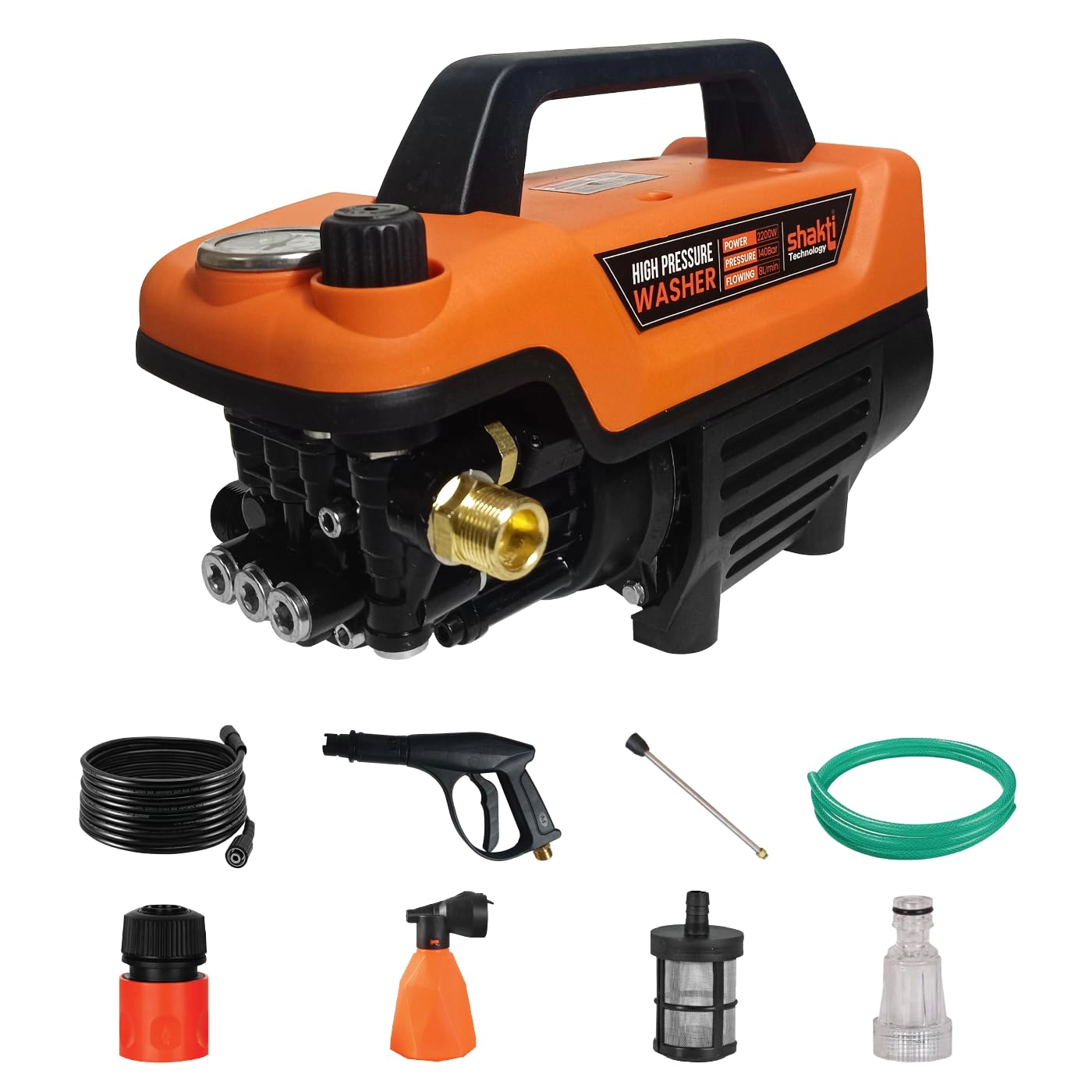 Shakti Technology Imperial High Pressure Washer - 2200 Watts 140 Bar 8LMin 10 Meter Hose