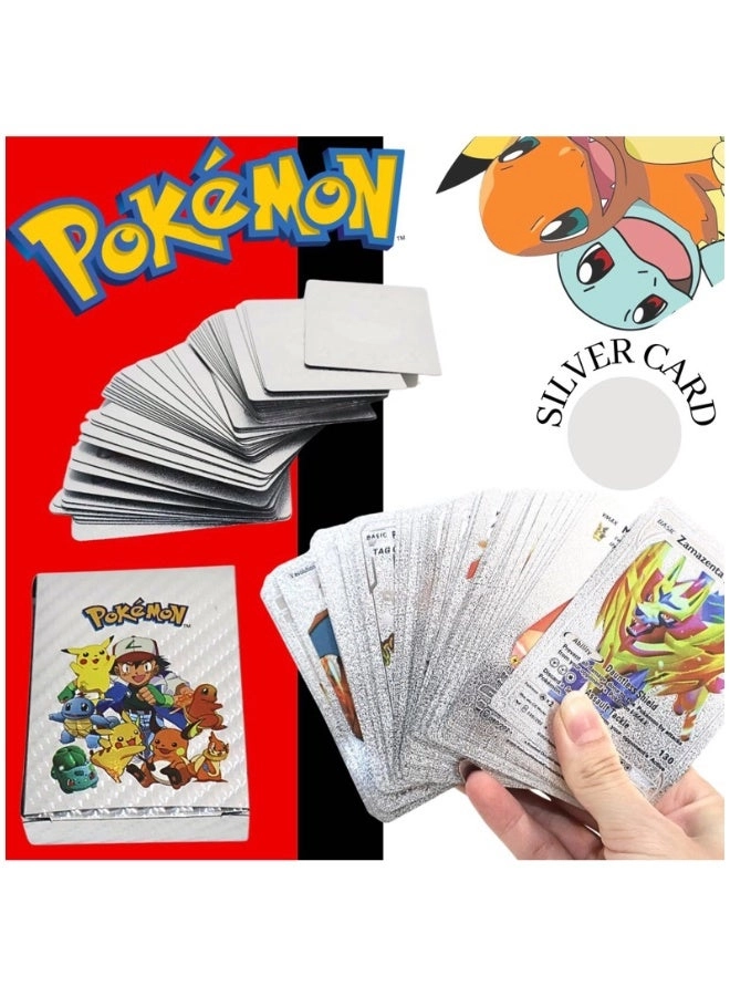 Assorted Cards Deck Box Set - Silver 55pcs