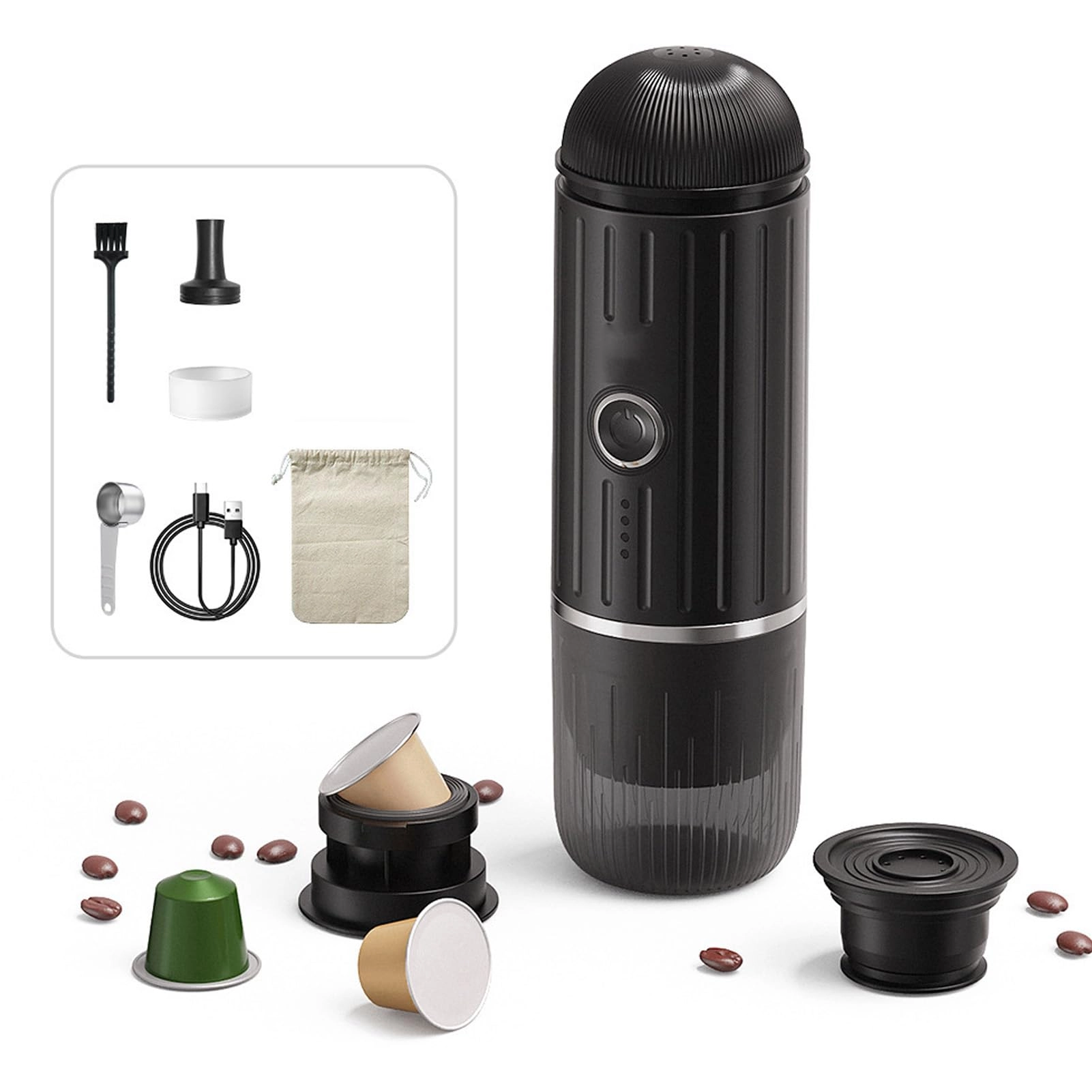 Zisemeil Portable Capsule Coffee Maker - 80ml ground coffee and coffee capsules