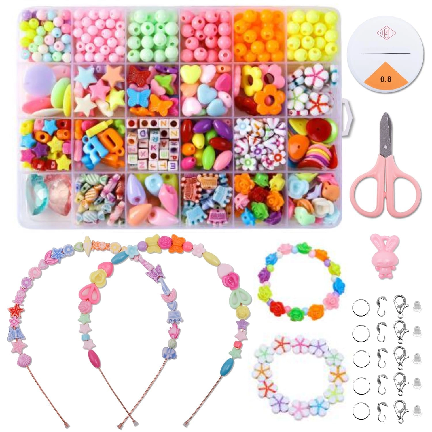 LittleDuds DIY Jewellery Beads Set - 525 Pieces Multi