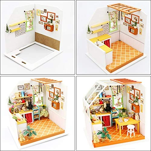 Dollhouse Kitchen Bakery Kit - cream Wood