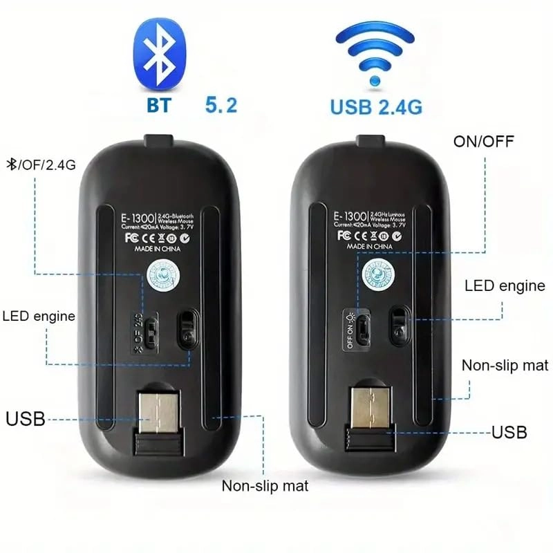 Vertical Ergonomic Optical Mouse - Bluetooth Wi-Fi