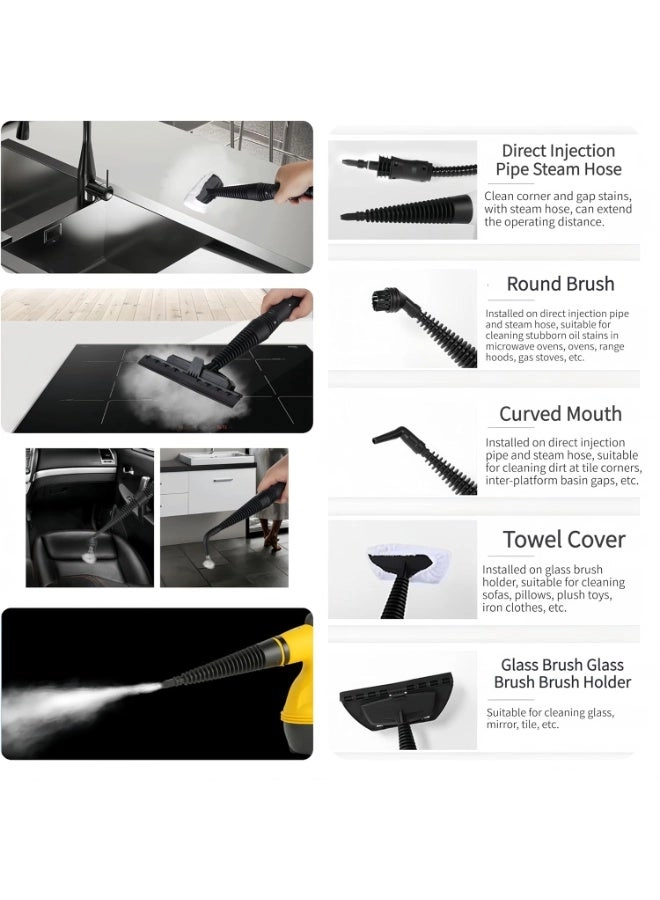Portable Handheld Steam Cleaner - 1000w 9 Pieces Accessories