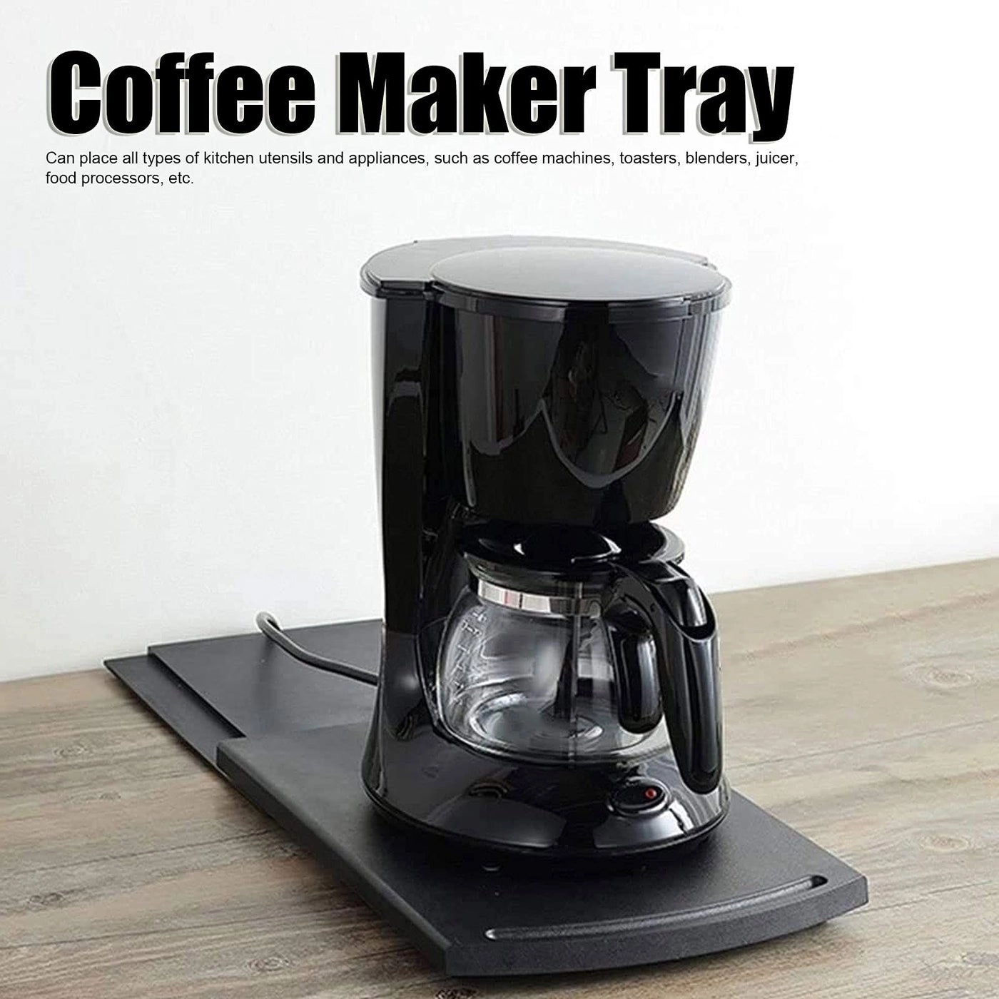 Sliding Coffee Maker Tray - ABS 30.5x21.5x2.5cm