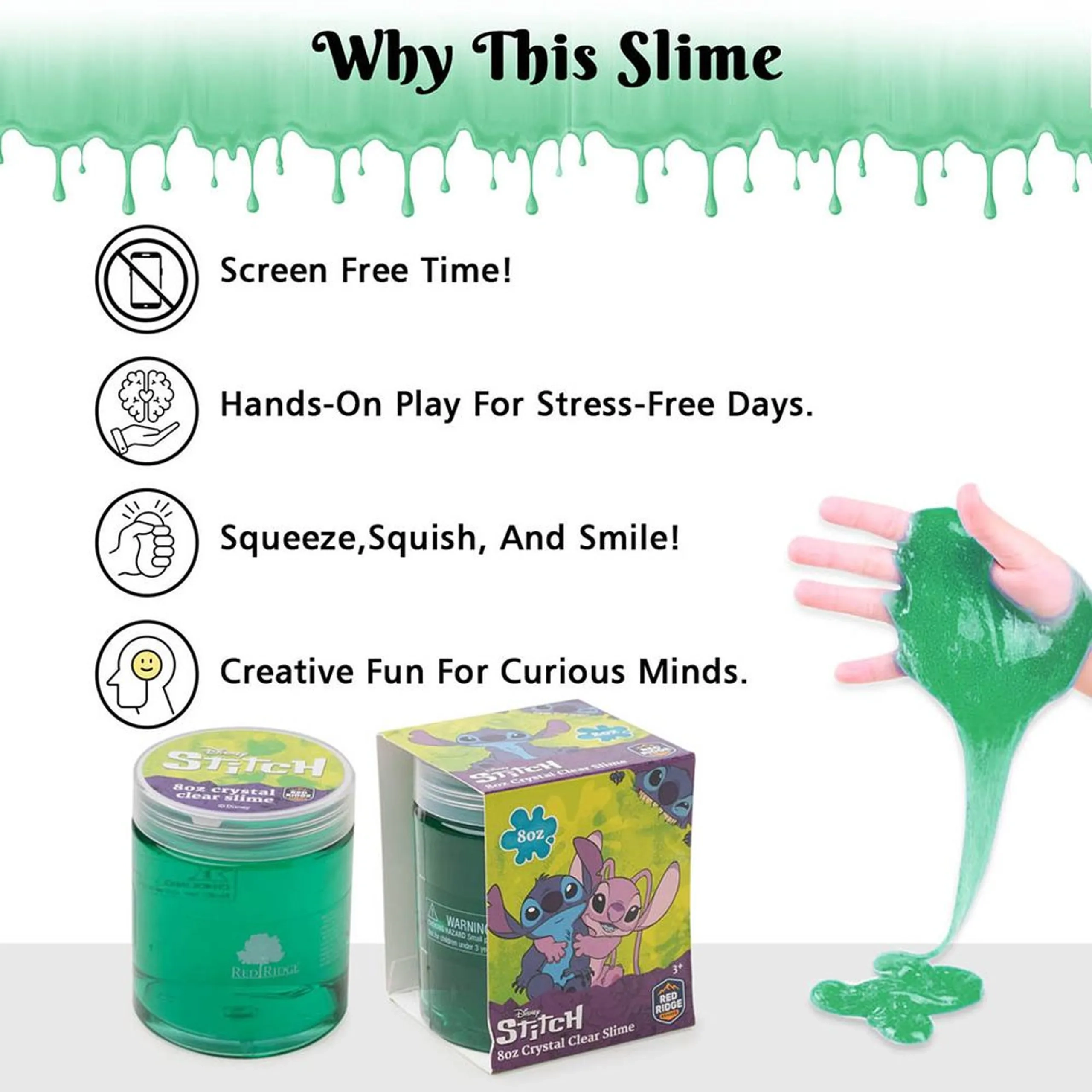 Disney Stitch Crystal Clear Slime - 236 ml 3 years+
