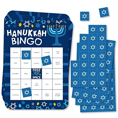 Big Dot of Happiness Hanukkah Menorah Bingo Cards and Markers - 18