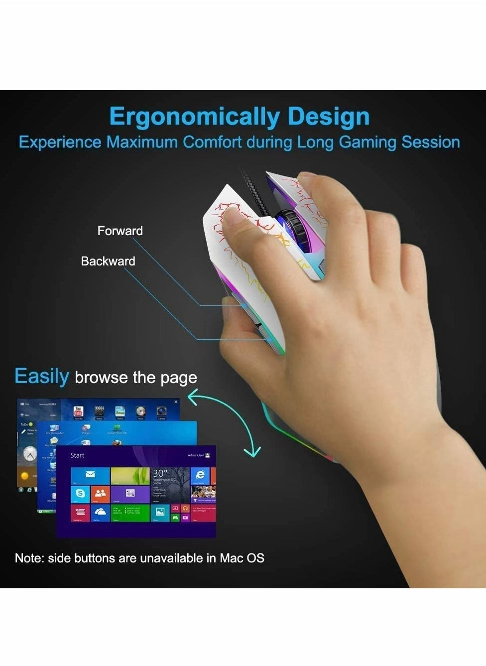 MC Saite A70 RGB Gaming Mouse - Wired