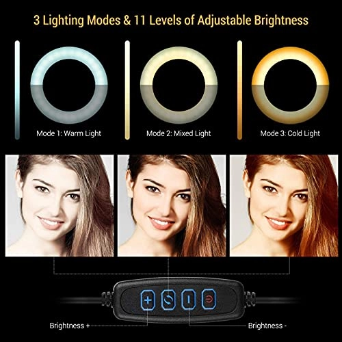 Ring Light LED - 6" Tripod 3 Light Modes