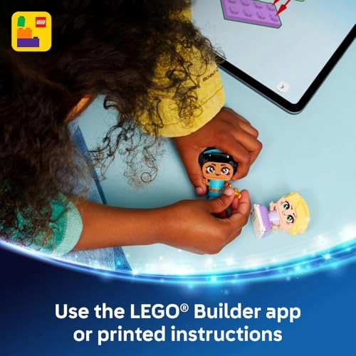 Disney Princess Mini Jasmine & Rapunzel Figures (43303) - 2 Mini Dolls Magic Lamp & Frying Pan