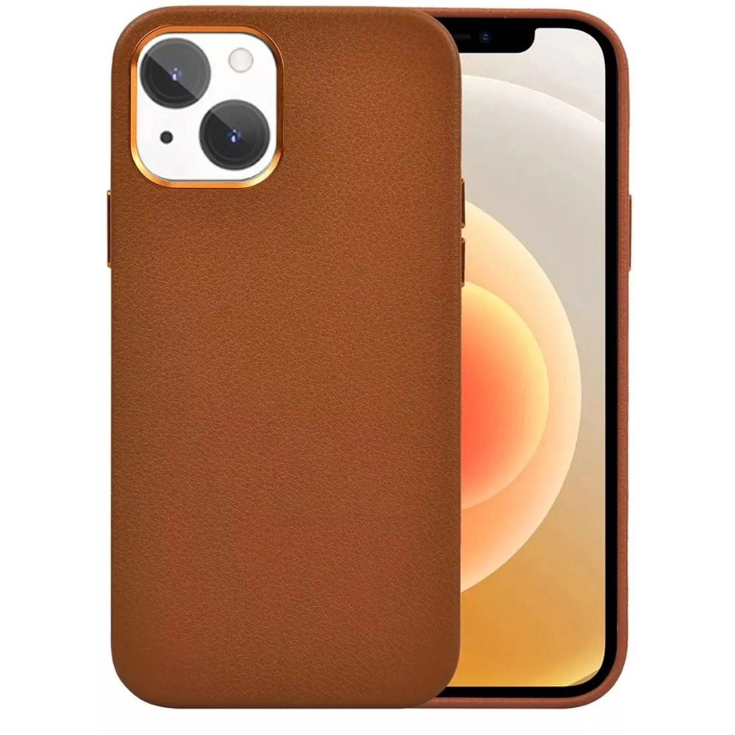 Calfskin Genuine Leather Case for iPhone 13